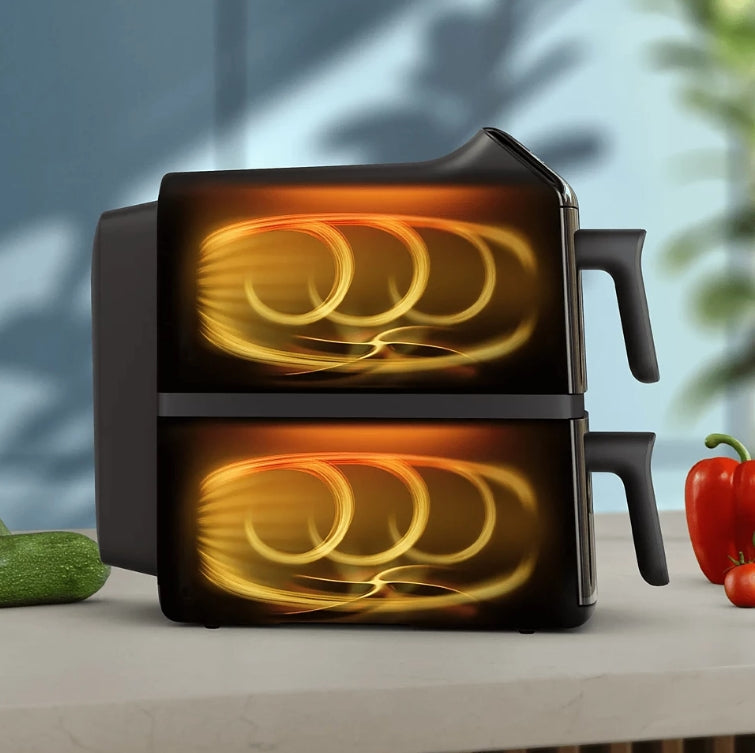 Philips 4000 Series NA460/09 | Dual Basket Airfryer | 10L | RapidAir | 45% Less Space
