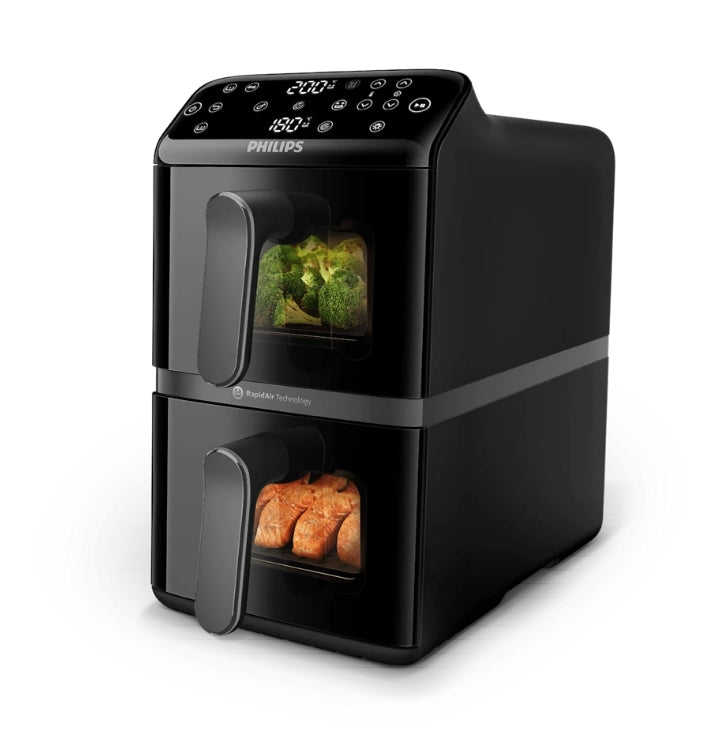 Philips 4000 Series NA460/09 | Dual Basket Airfryer | 10L | RapidAir | 45% Less Space