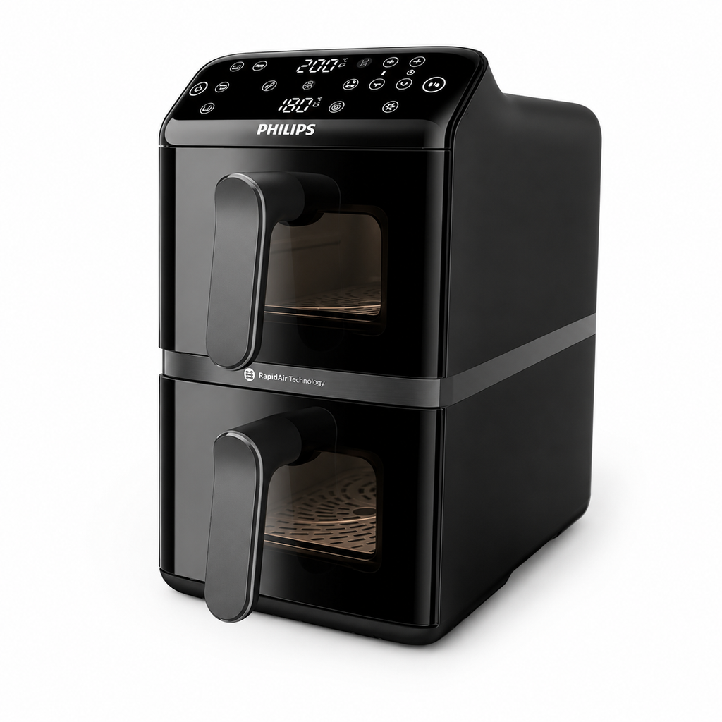 Philips 4000 Series NA460/09 | Dual Basket Airfryer | 10L | RapidAir | 45% Less Space
