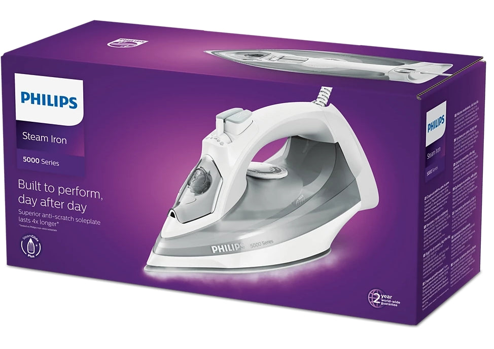 Philips 5000 Series DST5010/16 | Steam Iron | 2400W | SteamGlide Plus | 160g Boost