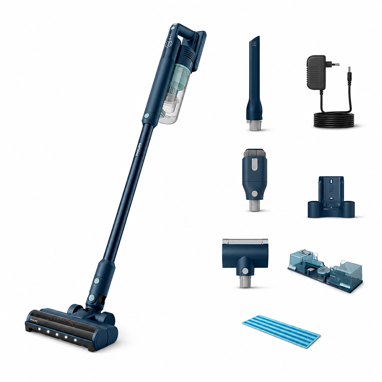 Philips 5000 Series XC5041/61 | Cordless Vacuum & Mop | TriActive LED | 60 Min Runtime