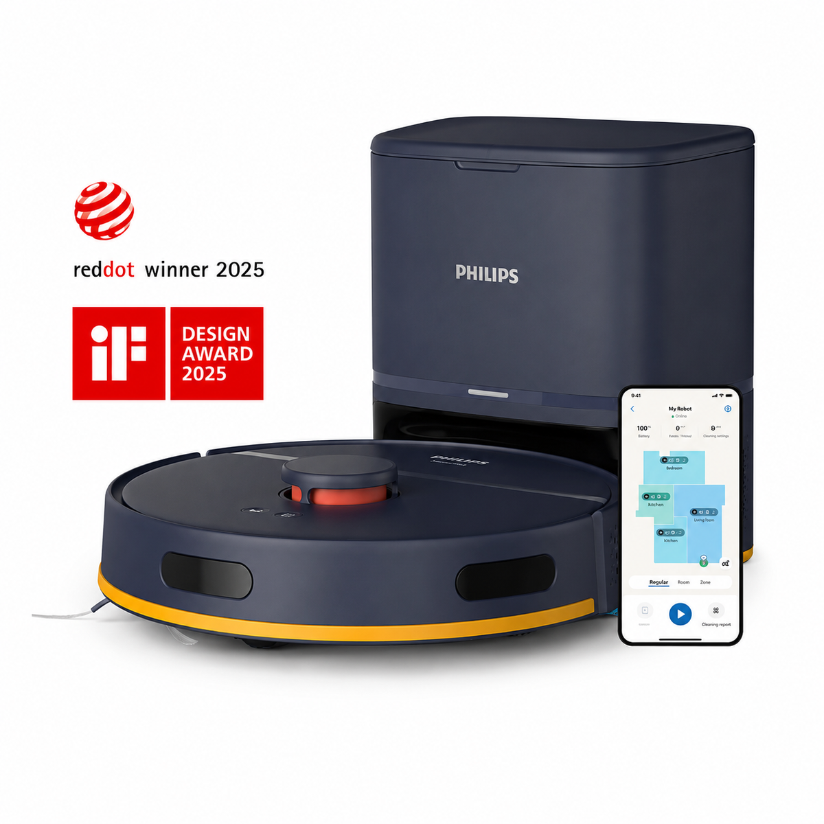 Philips XU2100/15 Robot Vacuum & Mop | 6000 Pa Suction | Auto-Empty Station