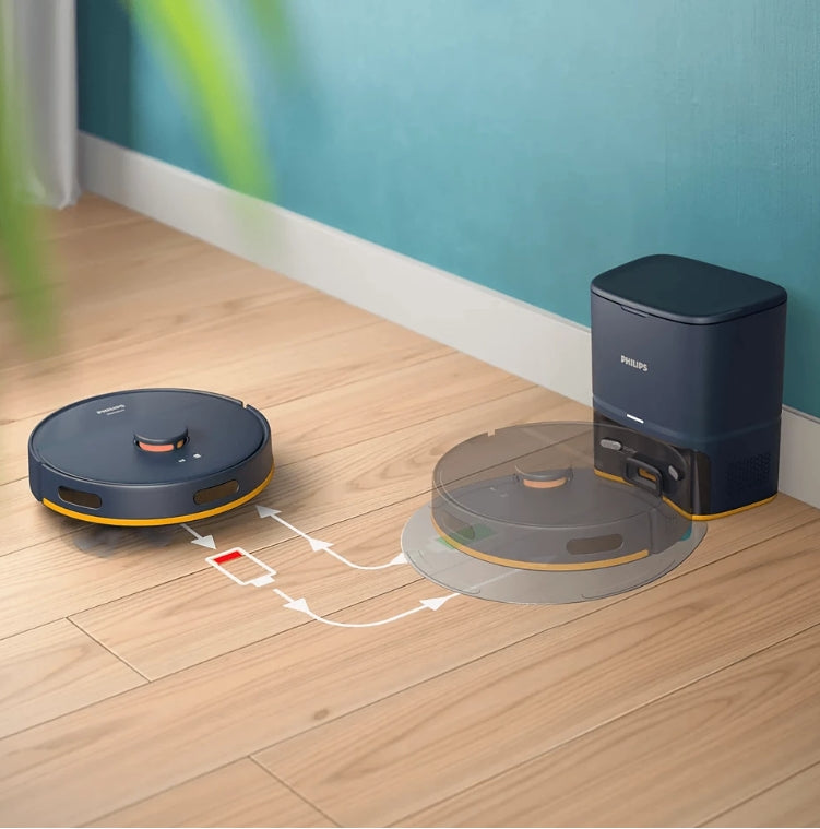 Philips XU2100/15 Robot Vacuum & Mop | 6000 Pa Suction | Auto-Empty Station